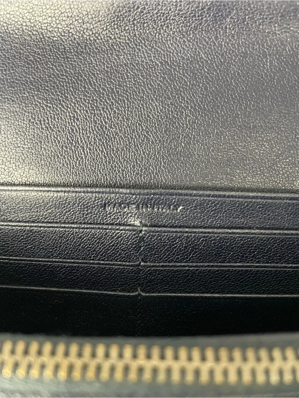 Saint Laurent Dark Blue Chevron Quilted Leather Long Wallet with YSL Logo - Picture 10 of 13